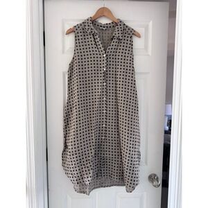 Rosemarine Linen Polka Dot Sleeveless Maxi Dress